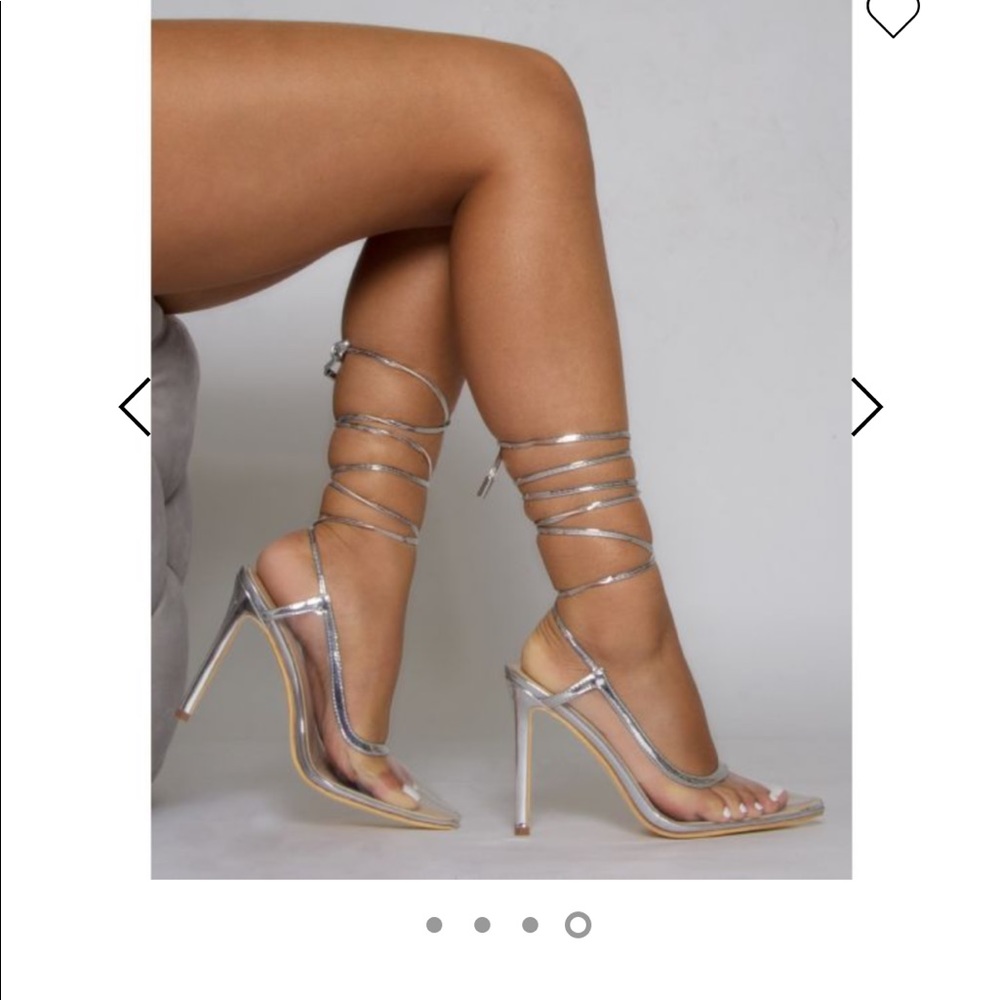 Simmi Shoes Clear with silver trim pumps